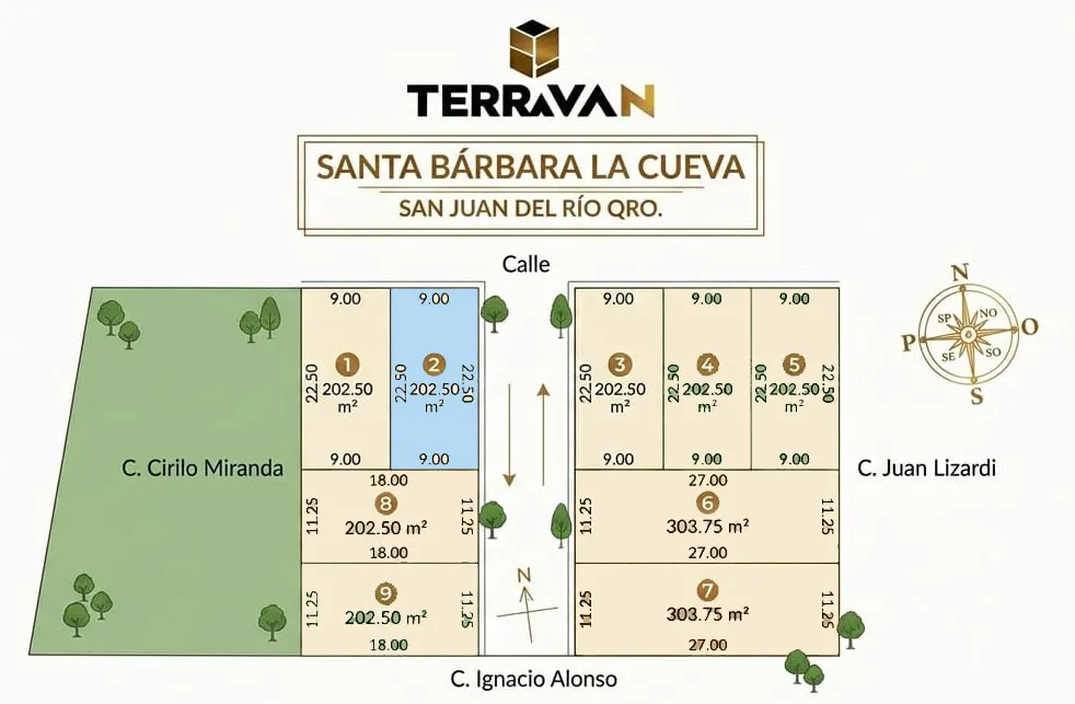Terreno Campestre en Santa Bárbara La Cueva, SJR | Lote 2 (202.5 m²)